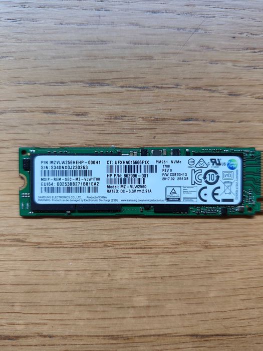 Disco SSD NVMe Samsung 256Gb