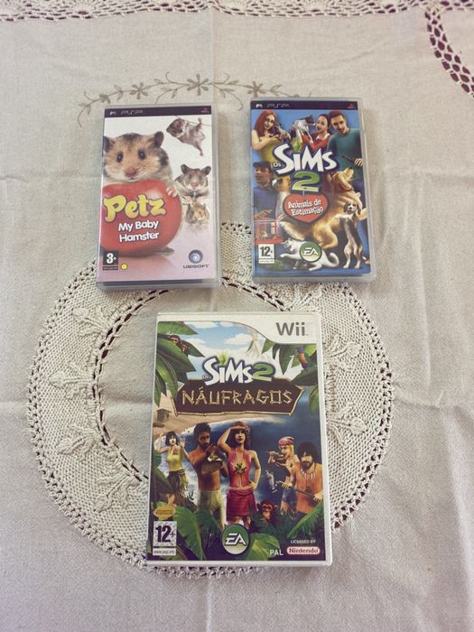 3 Jogos sims psp/wii e petz