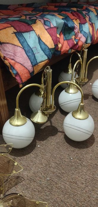 Candieiro Teto 3 Globos - Novo