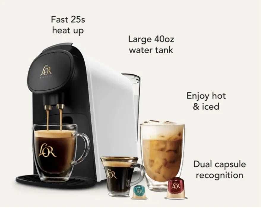 Кавомашина капсульна біла Phillips L'OR + купон на 20 євро