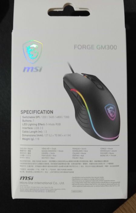 Rato MSI Forge GM300 RGB (Novo selado)