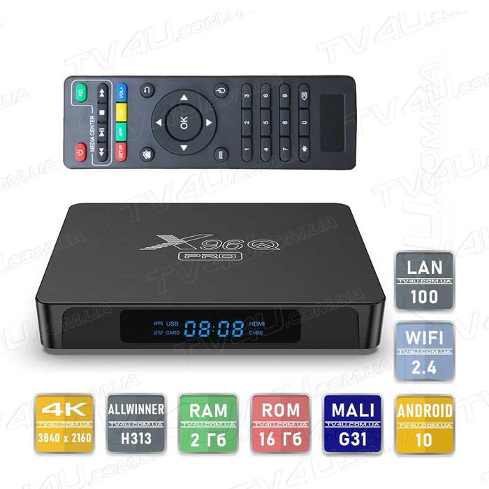 ТВ приставка X96Q PRO 2/16 Гб H313 Smart TV Box Android 10