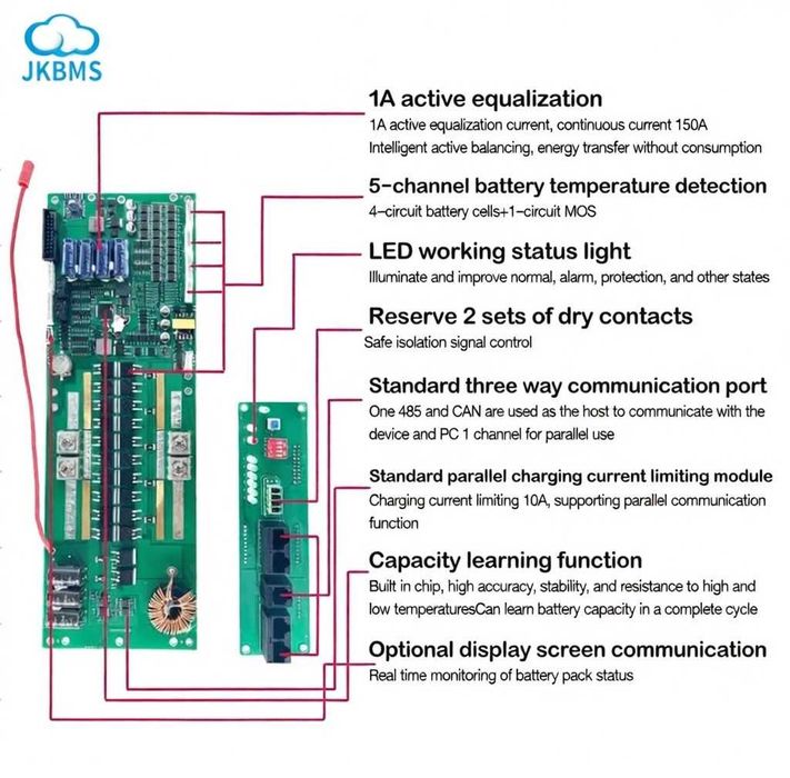 JK BMS PB2A16S15P V19 UART 150A 8S-16S 2A