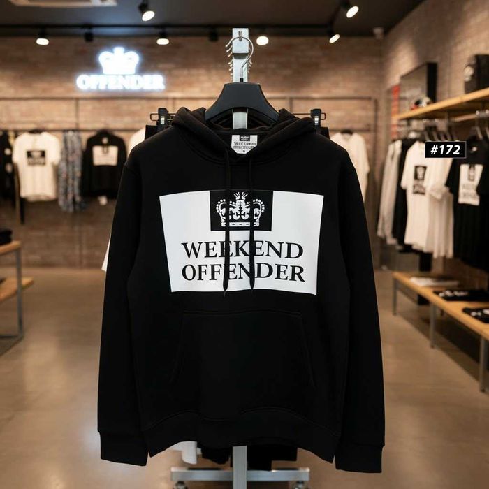 WEEKEND OFFENDER Худи Черное — 1312 — Большой Принт Толстовка Викенд Оффендер — XS S M L XL XXL