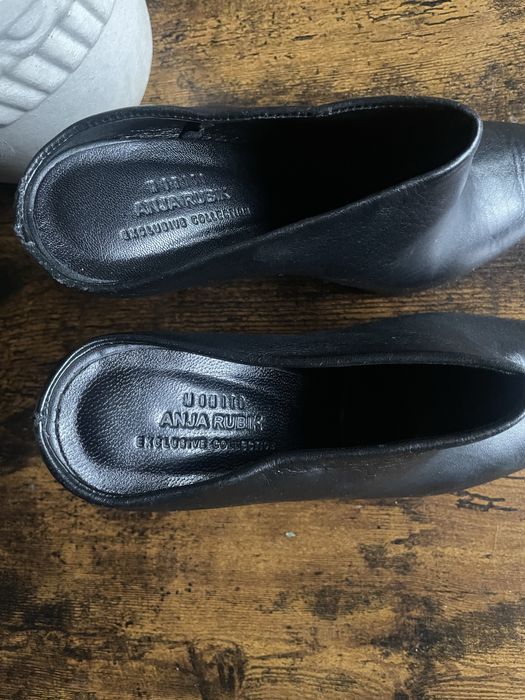 Botki klapki na obcasie Anja Rubik Mohito 39 skórzane czarne