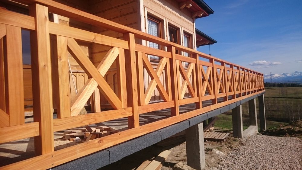 Balustrada krzyżowa świerk lub modrzew