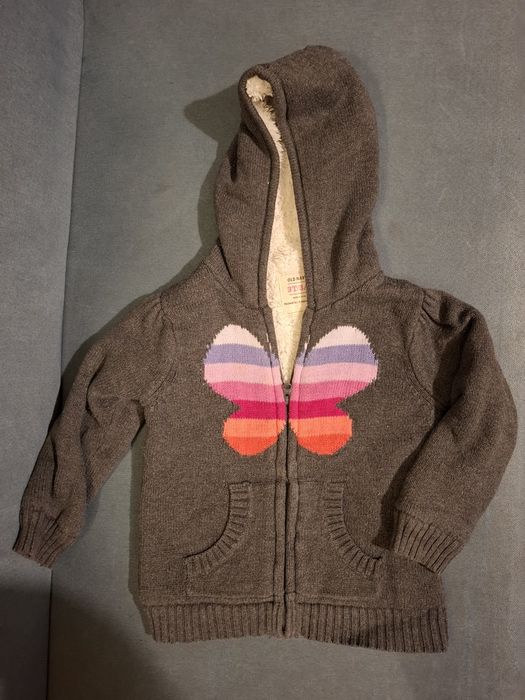 Bluza/ Sweter dziewczęcy na zamek ocieplany rozmiar 98