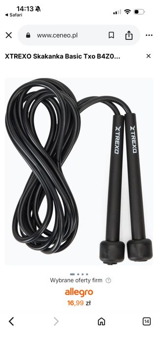 XTREXO Skakanka Basic Txo B4Z059 Bk Czarny