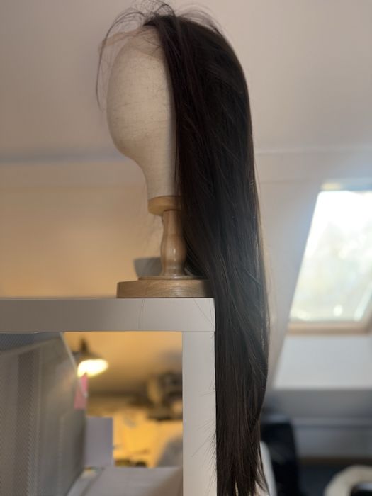 Peruka z wlosow indyjskich 70cm ciemny bra  -Nowa