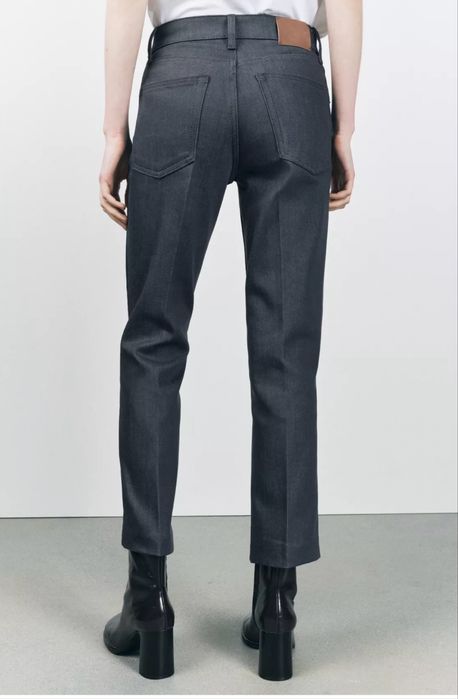ZARA spodnie jeansowe flare bootcut szare grafit wysoki stan melanż 36