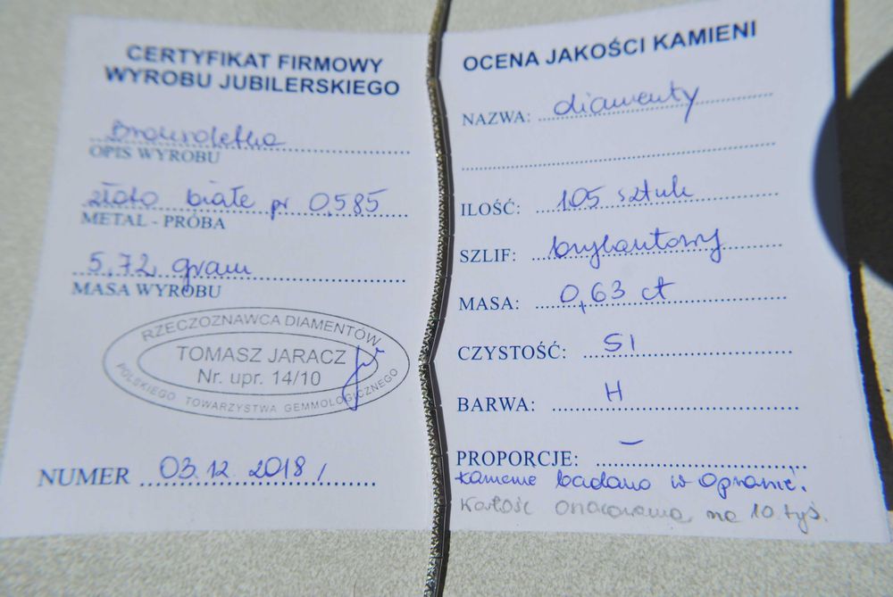 złota bransoletka z diamentami