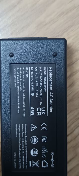 Ładowarka sieciowa zasilacz  45 W 19,5 V do komputerów Dell laptopa