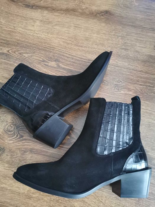 Gino Rossi skórzane botki kozaki zimowe damskie 40 Nowe