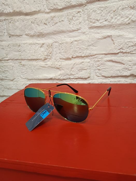 Nowe okulary przeciwsłoneczne pilotki aviatory lustrzane UV