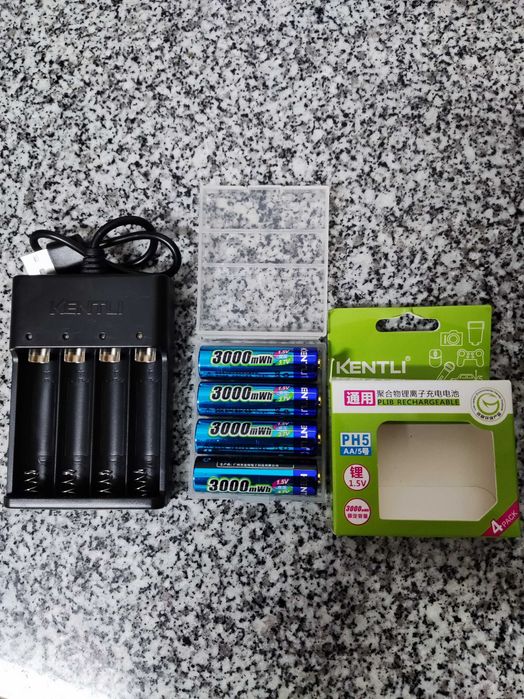 Pilhas recarregáveis KENTLI AA 1,5 v 3000 mwh  com carregador usb
