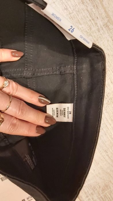 Spodnie czarne z h&m nowe skinny 26