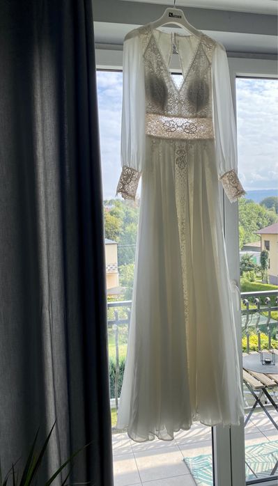Suknia ślubna boho / romantic / S / 36 / Śmietana