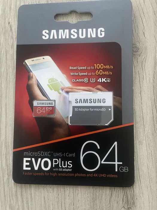 Карта памяти  SAMSUNG microSD 64GB EVO Plus UHS-I