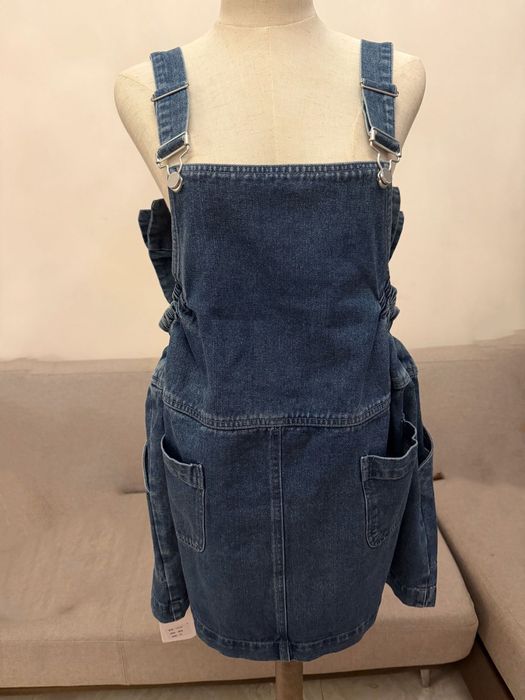 Джинсовий сарафан з бантом з переду