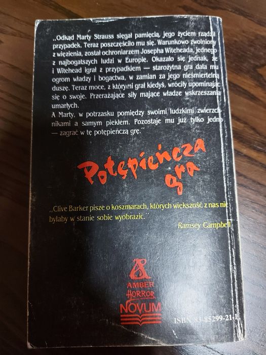 "Potępieńcza gra" Clive Barker