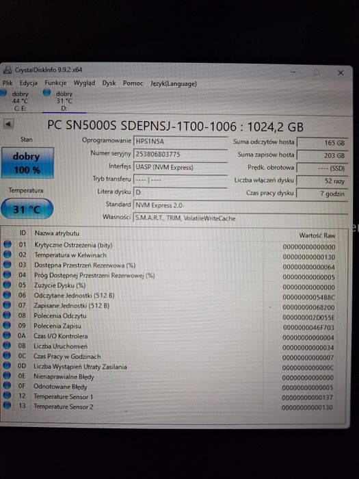 Dysk SSD Sandisk 1TB nvme