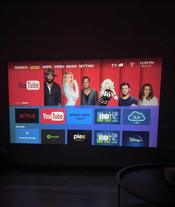 PROJEKTOR Rzutnik Android TV WiFi Przenośny 4K Smart Głośnik WYPRZEDAŻ