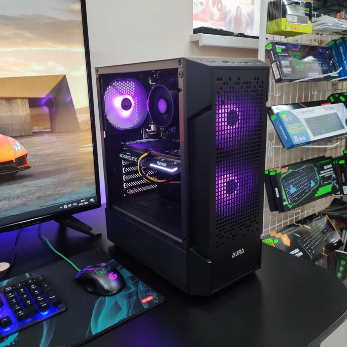 Компютер Новый Ryzen 5 5500, 16GB DDR4, ASUS RTX 4060, SSD 512GB NVMe