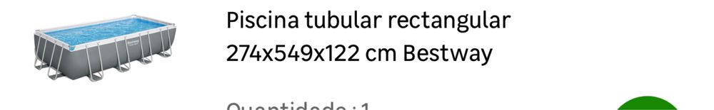 Vendo piscina comprada este ano em julho. 2.74 por 5.49  altura 1.22