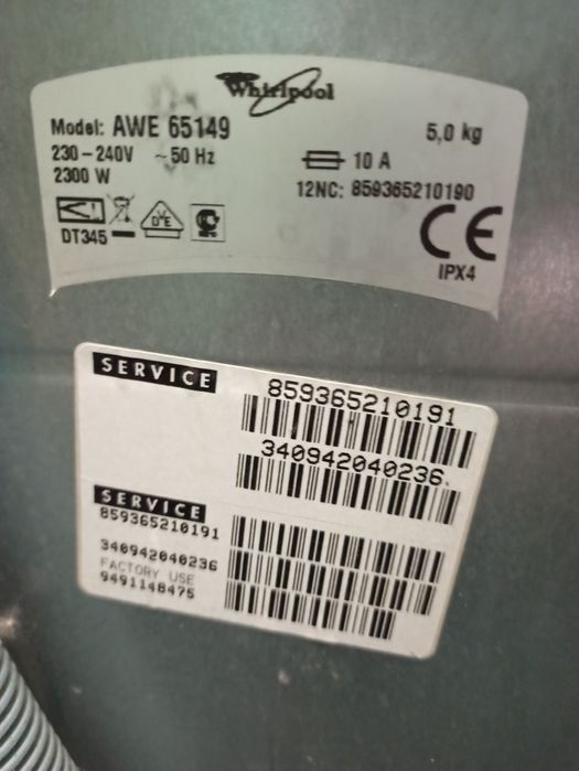 Sprzedam pralkę Wirpool