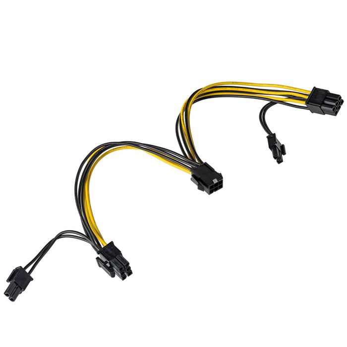 Kabel adapter zasilania PCIe Akyga AK-CA-55 6pin -> 2x8pin (6+2) 15cm