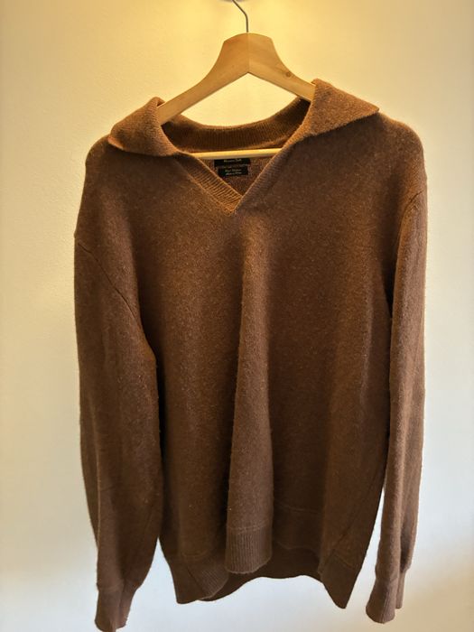 Camisola de lã Caxemira castanha Massimo Dutti