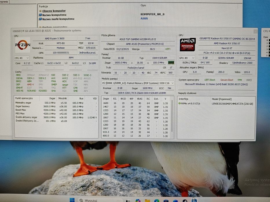 Gamingowy PC Ryzen 5 3600 + RX 5700 XT | SSD M2 I