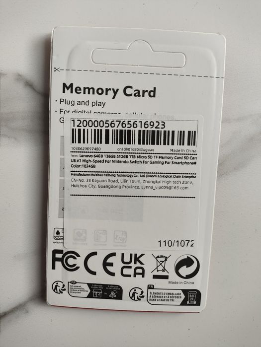 Карта пам'яті Lenovo Micro SD 1024GB Class10 U3 V30