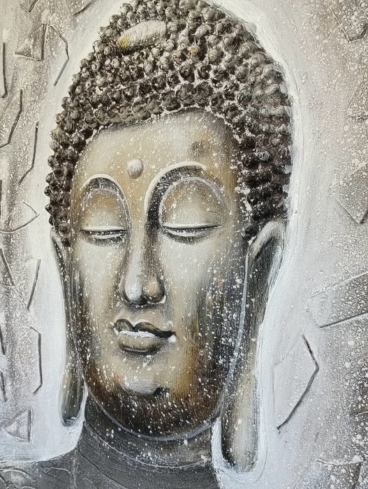 Quadro decorativo de Buda pintado a mano, arte contemporâneo.