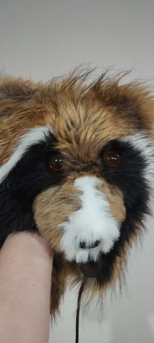 Czapka zimowa uszatka z ogonem Panda  Ruda