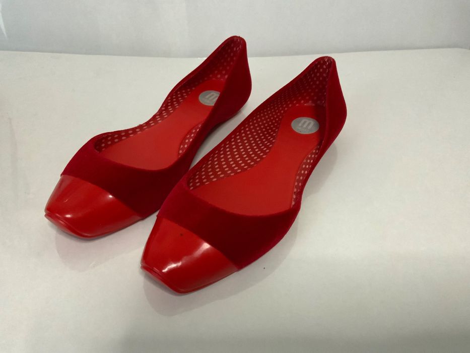 Melissa Happy Originais - Sabrinas vermelhas com veludo y2k