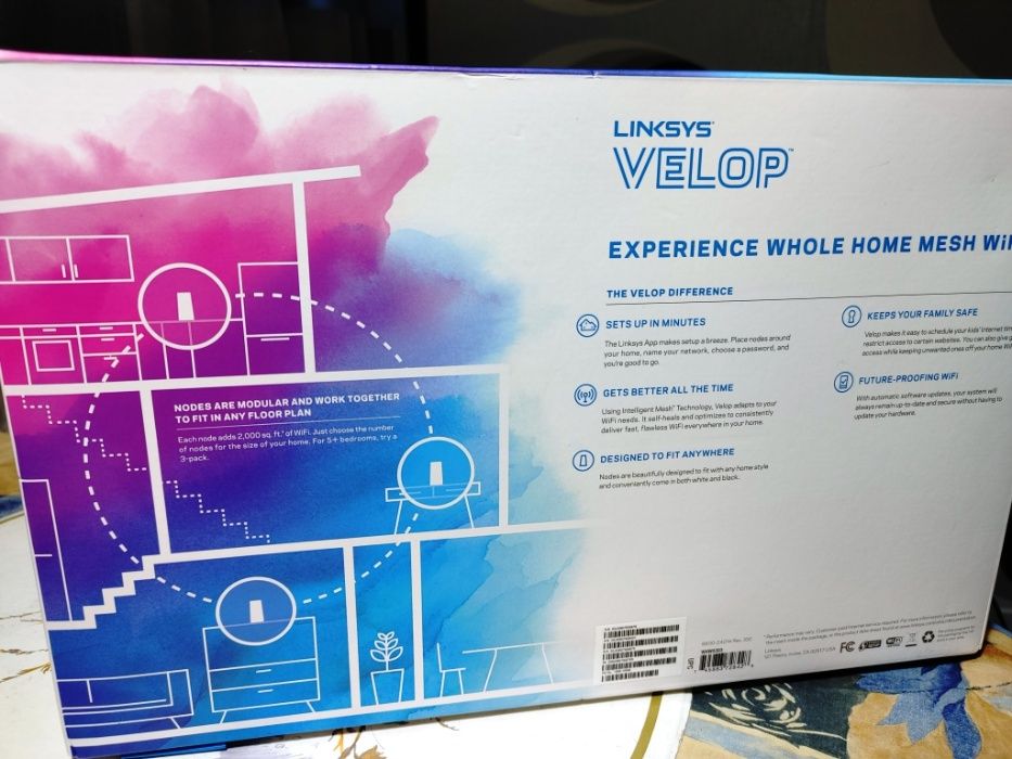 Linksys Velop AC6600 Tri-Band Wi-Fi Mesh System,WHW0303 (3 узла),White