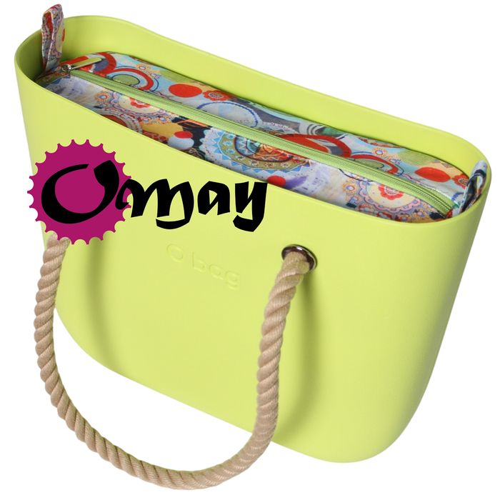 Lekki organizer do OBAG STANDARD abstrakcja zielony limonkowy OMAY