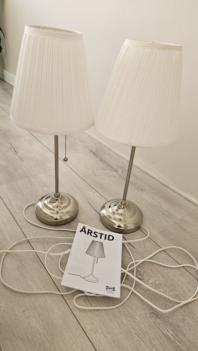 Dwie lampy Arstid Ikea srebrne