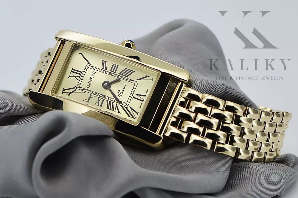 Złoty zegarek damski z bransoletą 14k Geneve lw106ydg&lbw004y Kraków biżuteria
