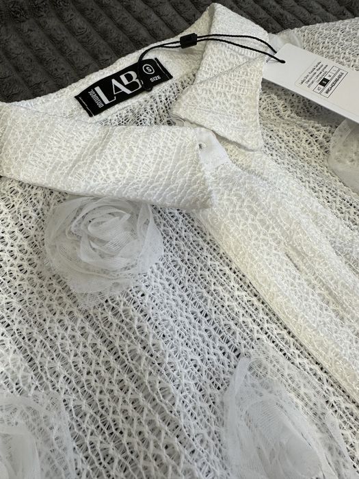 Сорочка/блузка біла в квіти