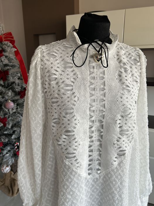 Biała Sukienka Oversize na Świeta Renee Nowa casual boho