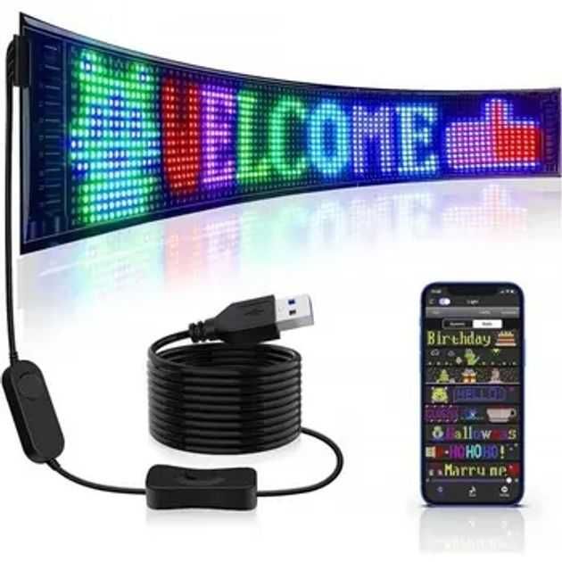 Дисплей лед екран панель LED Matrix реклама очі на стекло авто стрічка