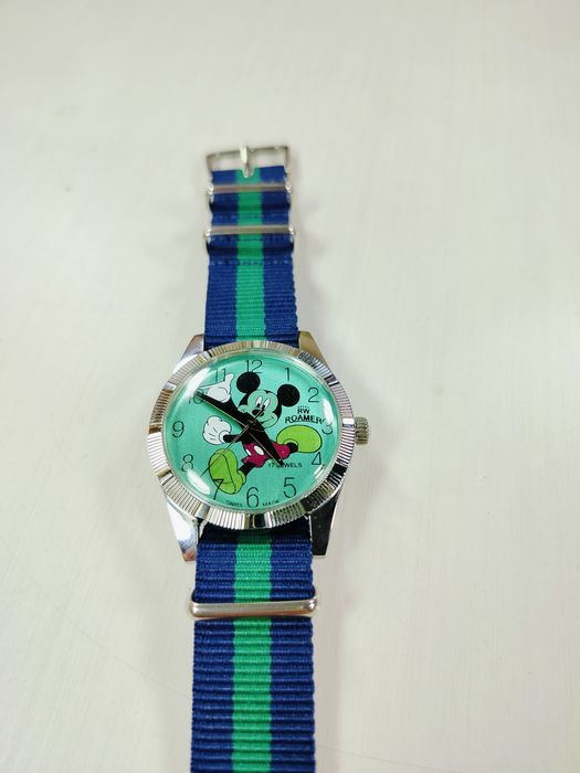 2 x zegarek Roamer Mickey Mouse Myszka Miki mechaniczny nakręcany vintage