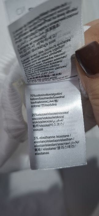 Longsleeve damski Etam, Biały, Prążkowany, Guziki, Dekolt V, Rozmiar S