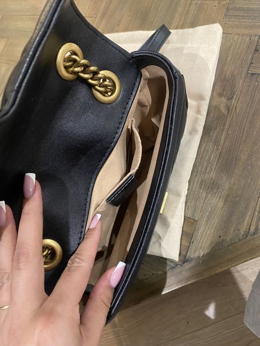 Gucci marmont mini 22 cm czarna torebka damska