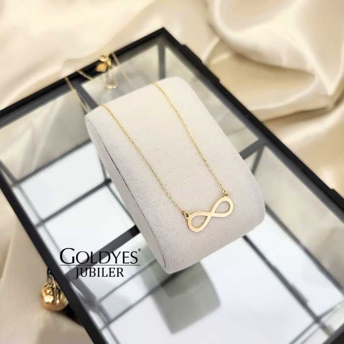 Złoty łańcuszek naszyjnik nieskończoność próba 585 14k D44