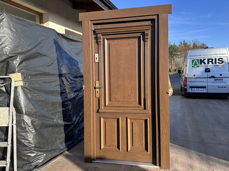 Drzwi zewnętrzne drewniane dębowe na każdy wymiar cala Polska