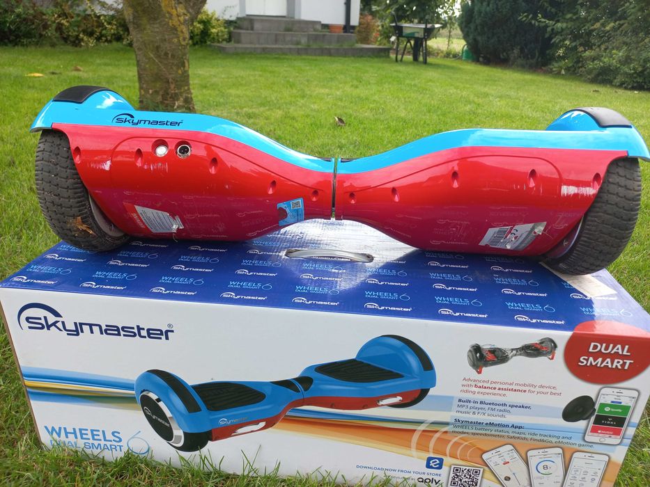 Elektryczna deskorolka Skymaster WHEELS 6.5 SMART Niebiesko-czerwony
