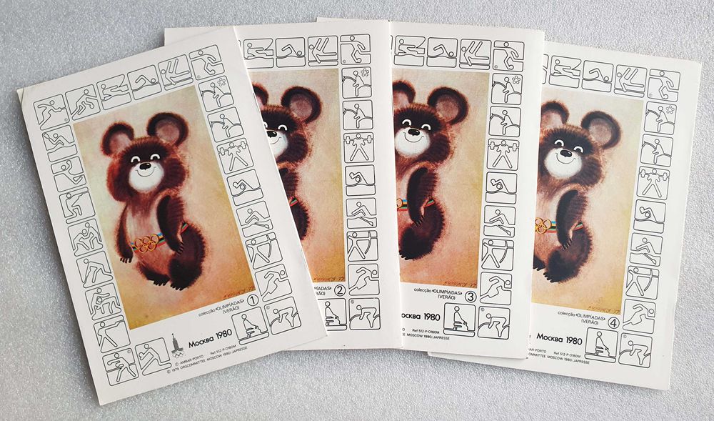 8 Antigos Cadernos ~ "JOGOS OLIMPICOS MOCKBA 1980" ~ Coleção completa